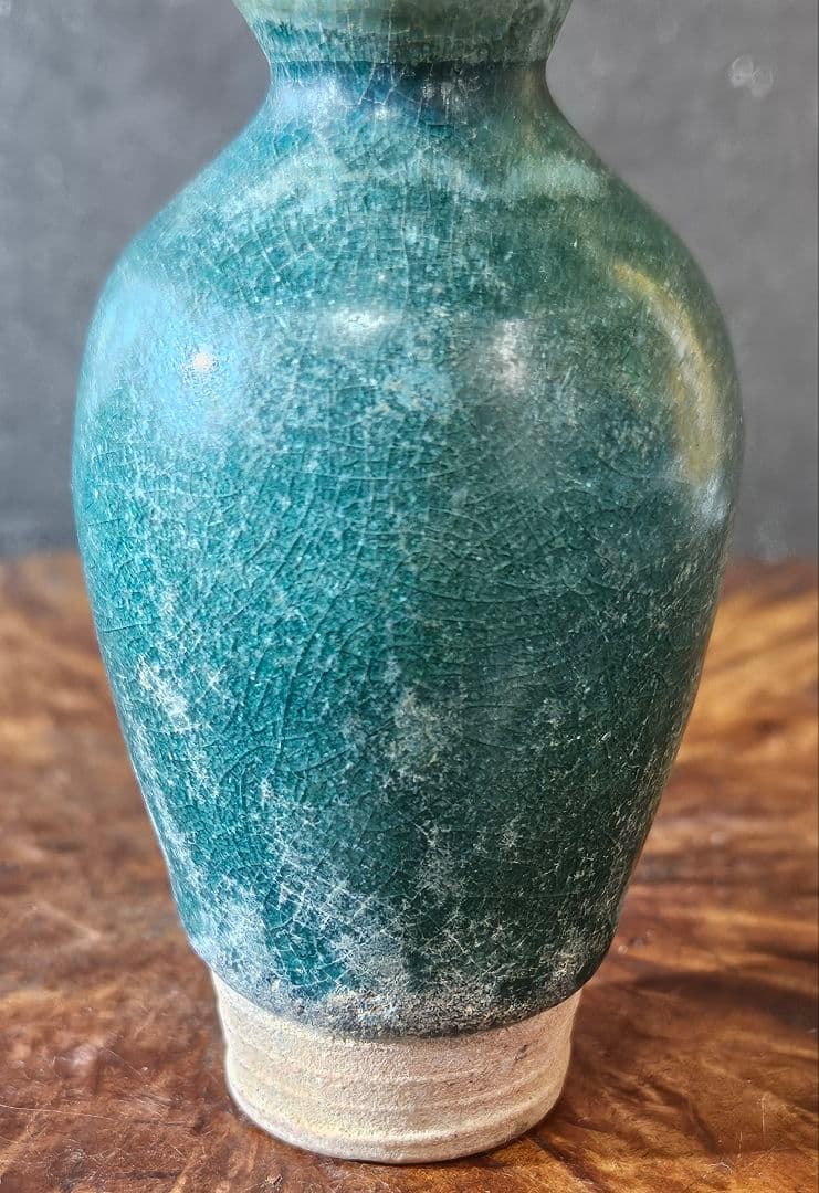 中国古美術　中国古陶磁器　中国古玩　南宋～明朝明代　緑釉　瓢形　小壺　鼻煙壺