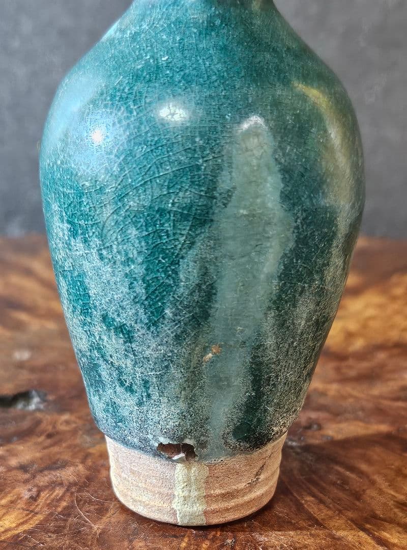 中国古美術　中国古陶磁器　中国古玩　南宋～明朝明代　緑釉　瓢形　小壺　鼻煙壺