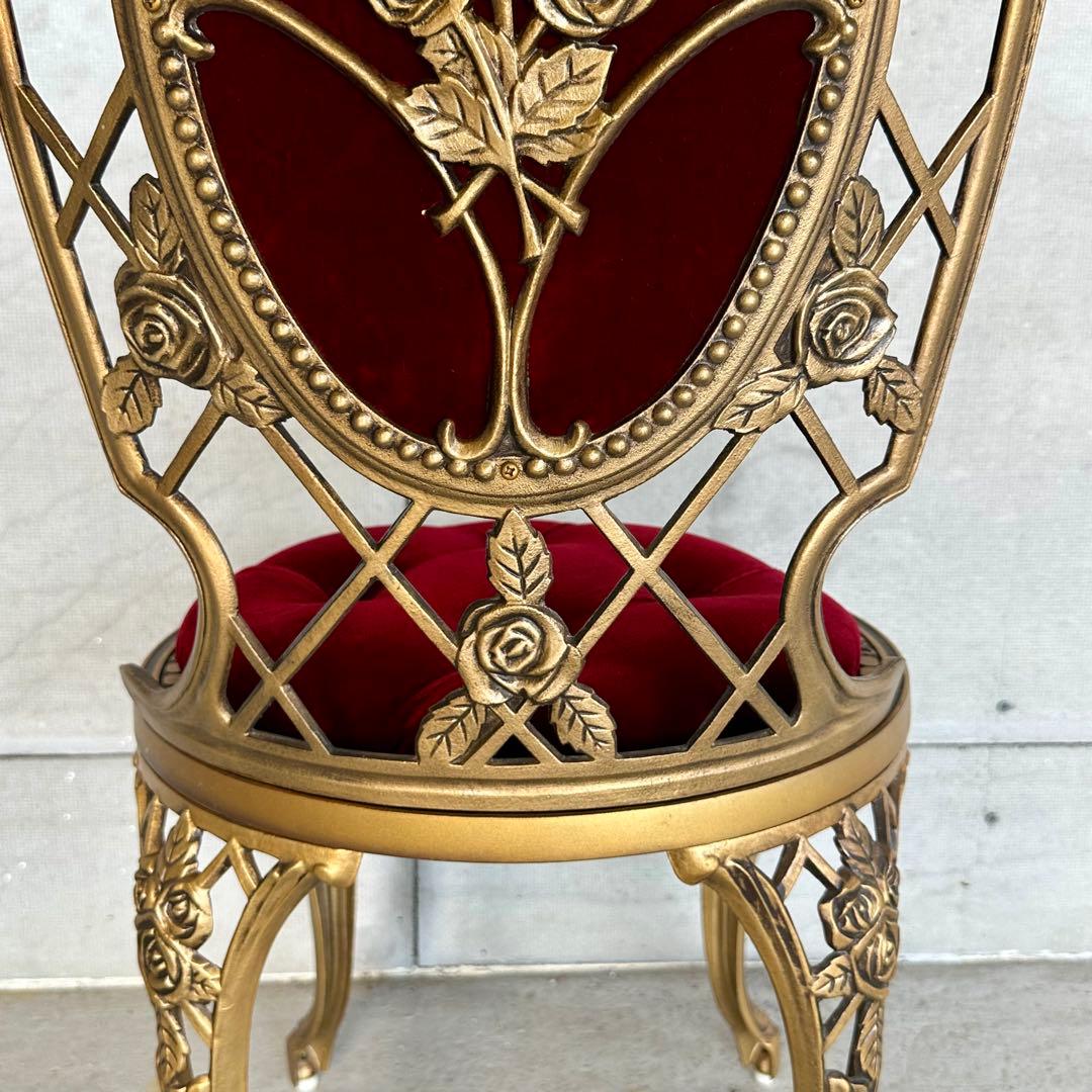 アテム ①★アルミ製アンティークチェア★ ゴールド × ベロアクラシカル