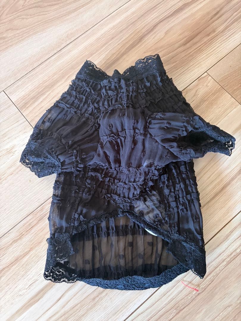 ルルドール　リボンインナーTシャツ　ブラック