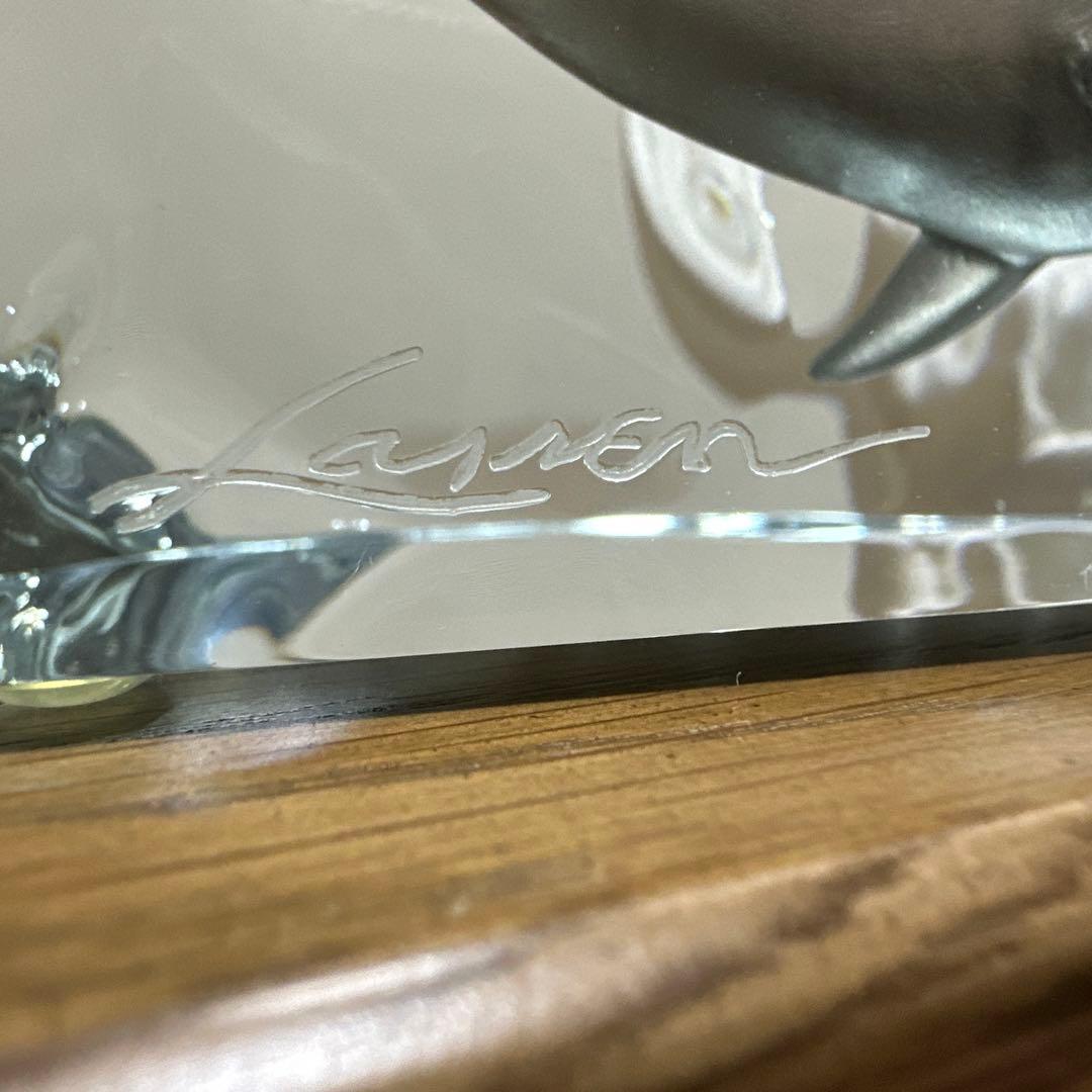 美品✨クリスチャン・リース・ラッセン　イルカアクリルオブジェ彫刻　トリオ