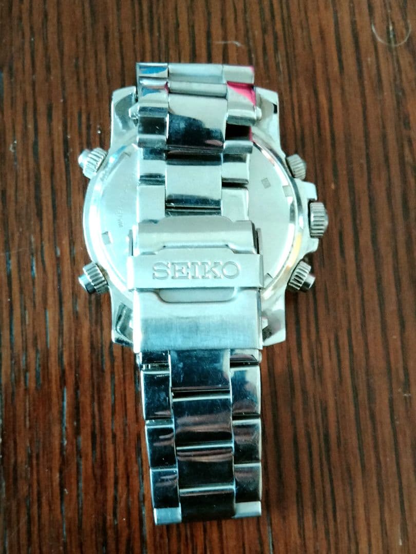 【不動品】海外モデル　SEIKOクロノグラフ腕時計 イエロー文字盤