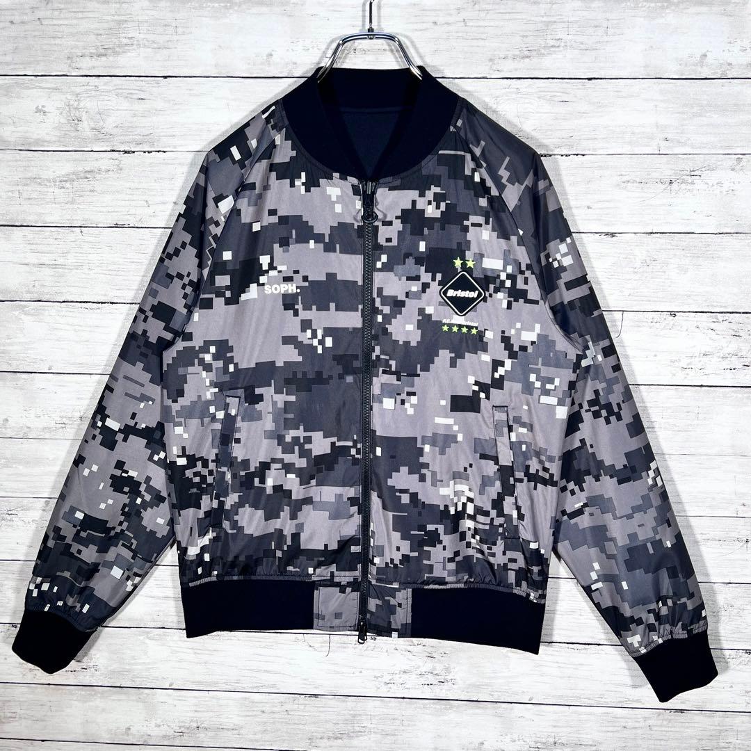 『F.C.Real Bristol』　ブルゾン　リバーシブル　デジカモ柄　黒　M