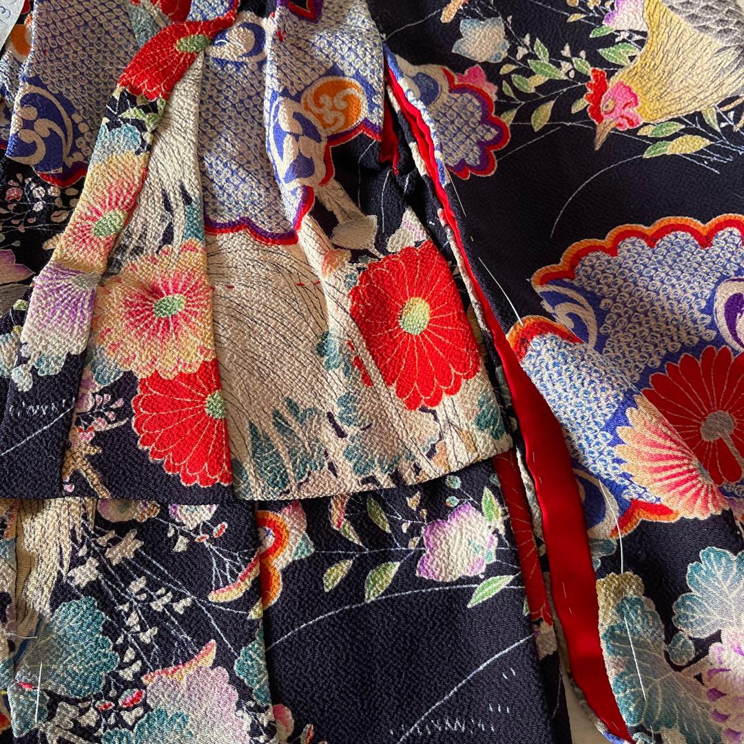 市松人形の着物　13号　古布　江戸縮緬　希少生地　2612201