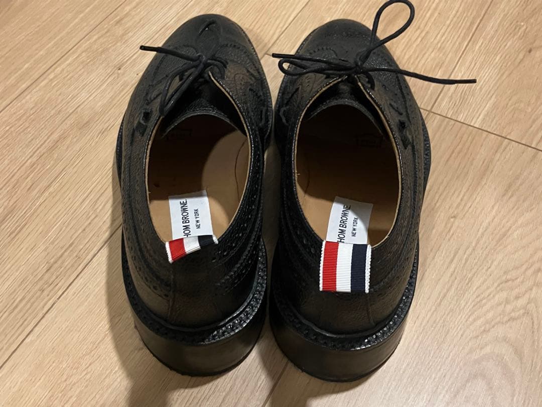 トム ブラウン レザーシューズ US9 27cm ブラック ウィングチップ 革