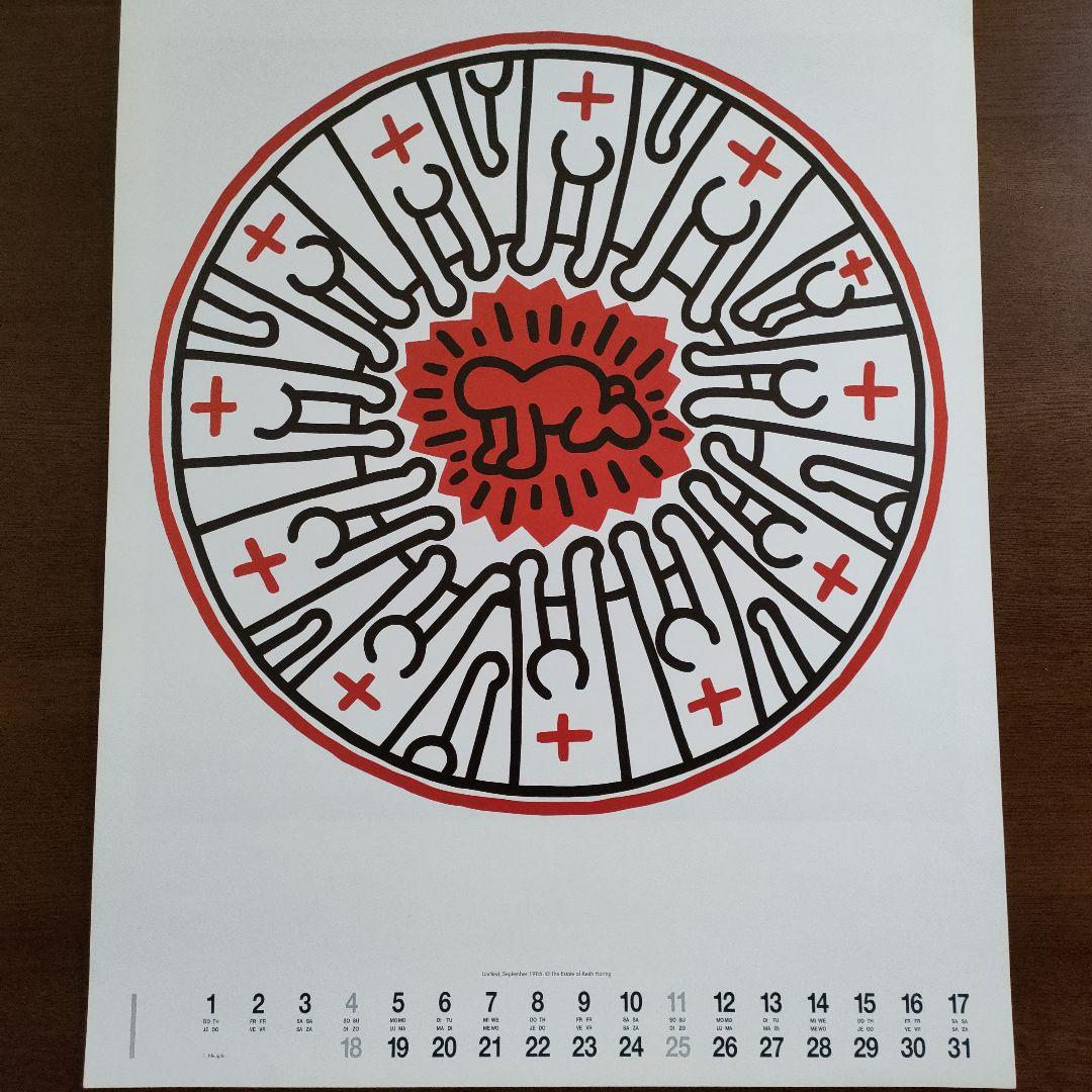 \"未使用\"キースヘリング Keith Haringリトポスター　1998カレンダ