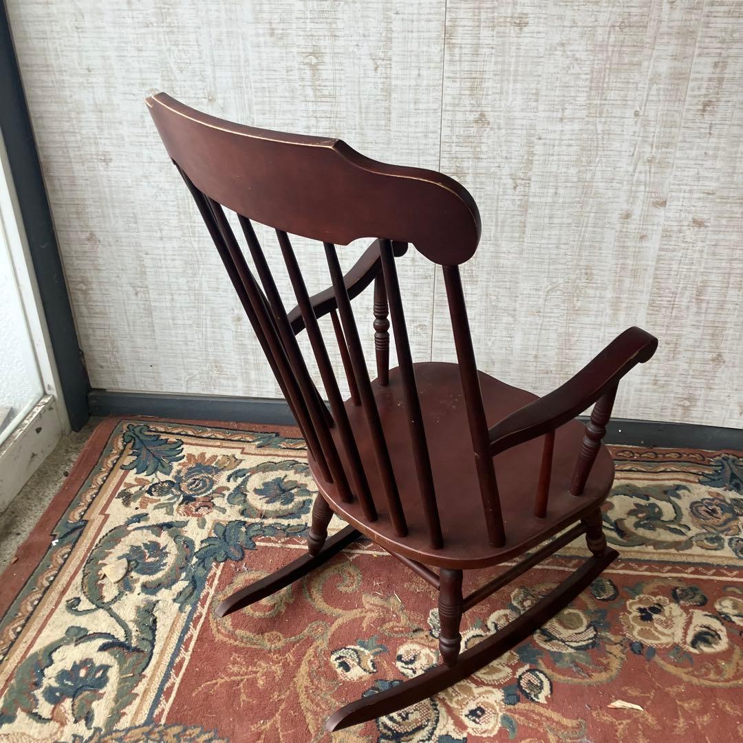 昭和レトロ 木製 ロッキングチェア アームチェア 古道具 古家具 ビンテージ