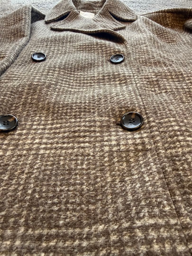 ぴ*か様 Spick and Span Wスライバーチェックハーフコート　36