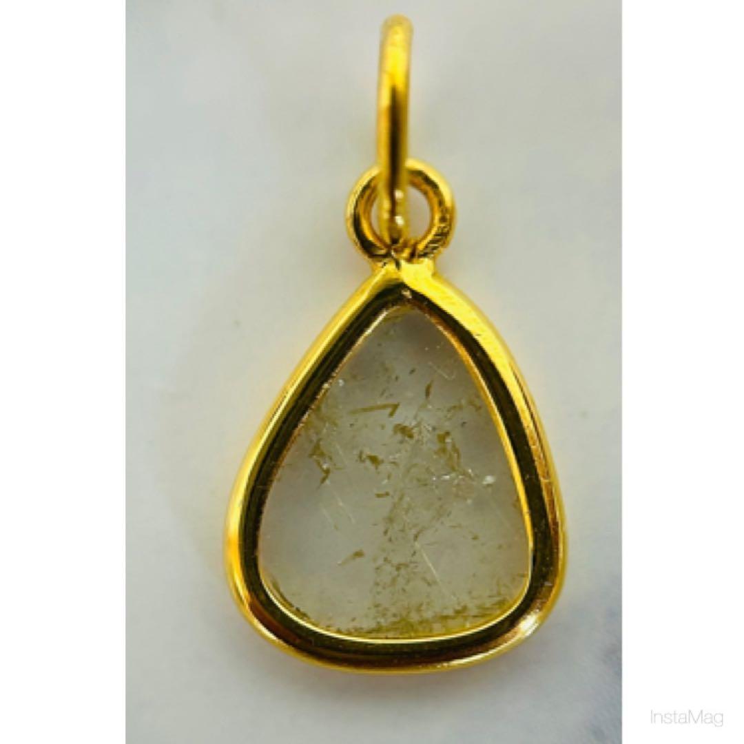 (M0816-3)K18YGスライスダイヤモンドペンダントトップ　宝石