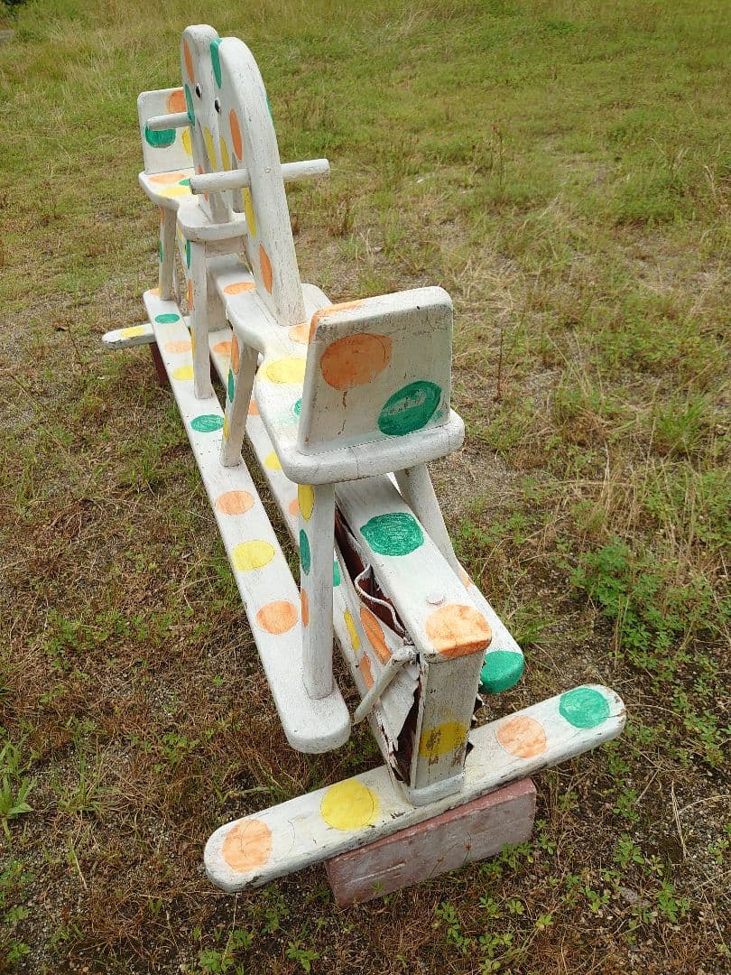 シーソー　木馬　水玉　オブジェ　アンティーク家具