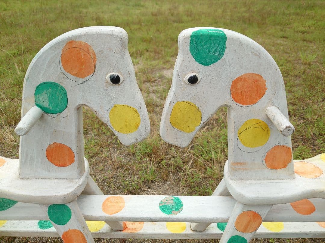 シーソー　木馬　水玉　オブジェ　アンティーク家具