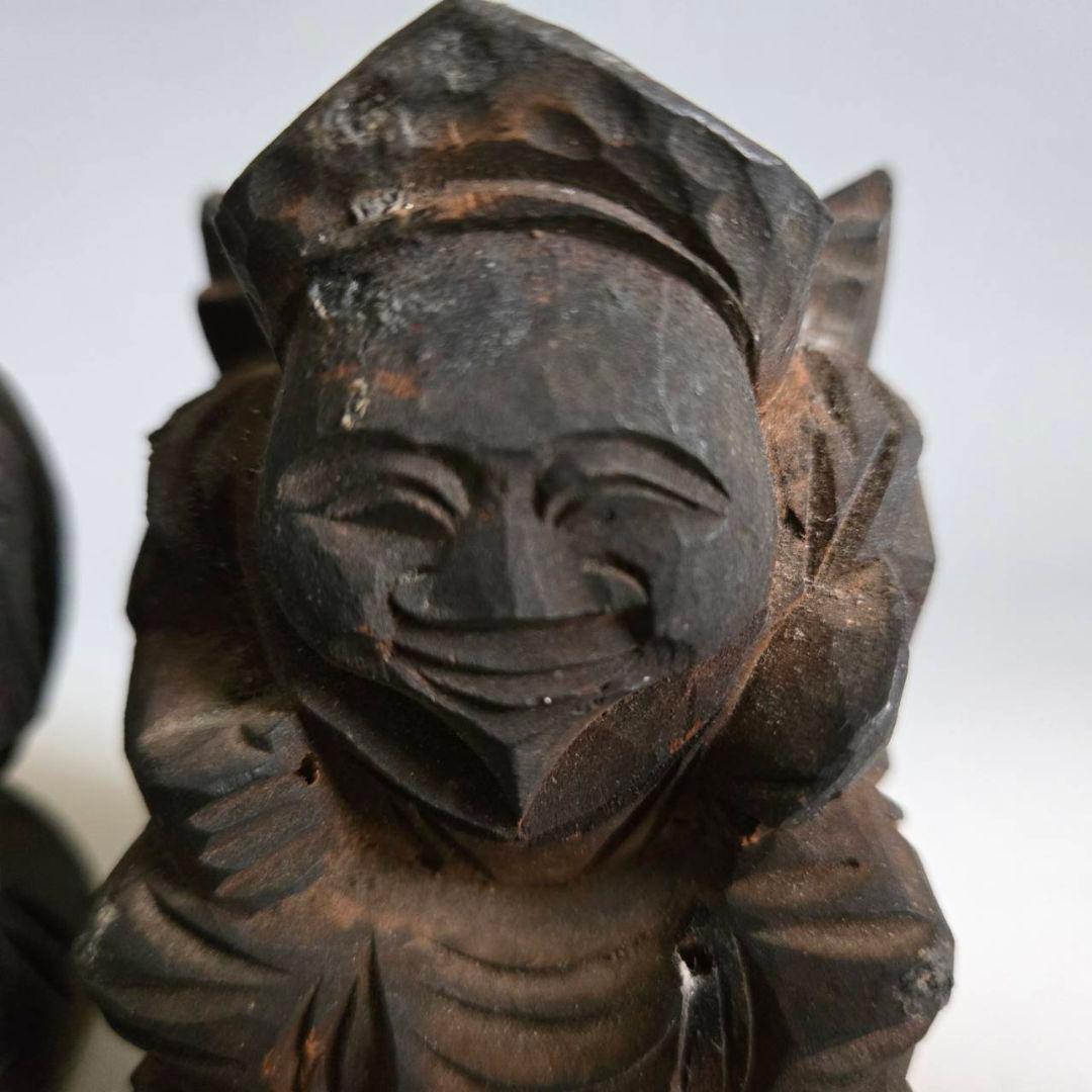 M-1248 木彫 恵比須大黒像 江戸時代 仏像