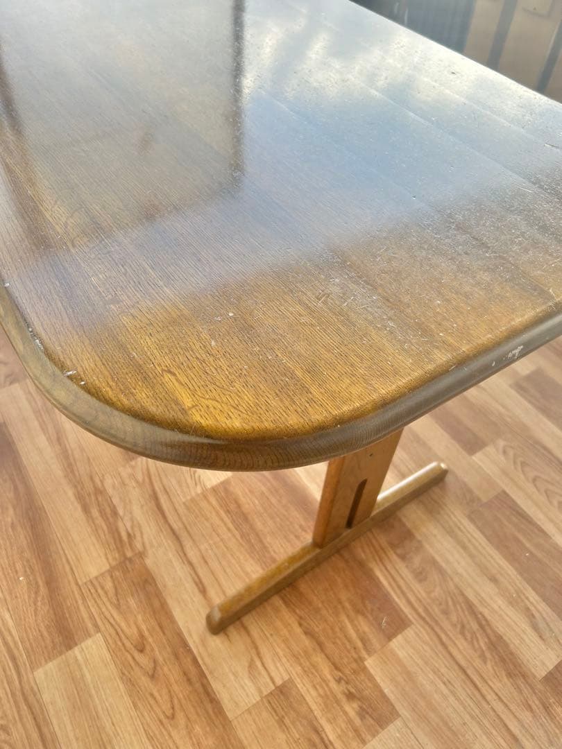 617 浜本工芸 ダイニング　テーブル 高級木製 美品 ナチュラル リビング　a