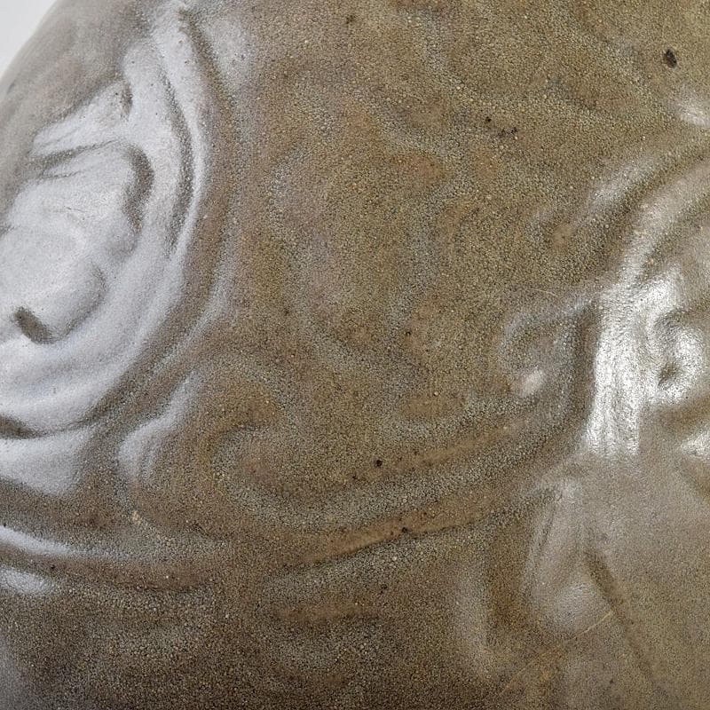 中国　耀州窯　青磁　陽刻　牡丹文　花入　相国寺　有馬頼底書付箱　M　R7802B