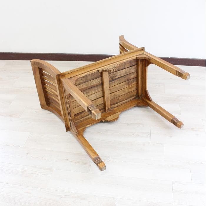 ラスト1点 新品 チーク家具 無垢 デザインスツール カルティニチェア 木製