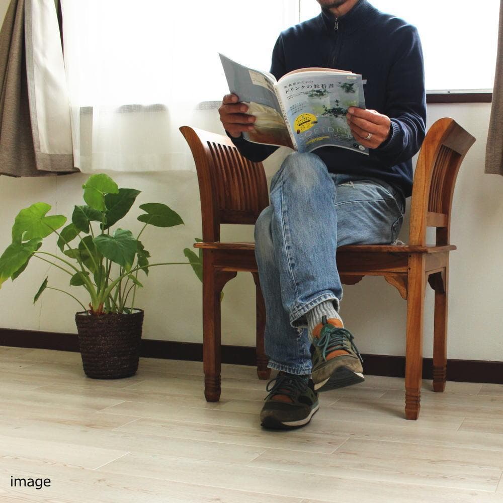 ラスト1点 新品 チーク家具 無垢 デザインスツール カルティニチェア 木製