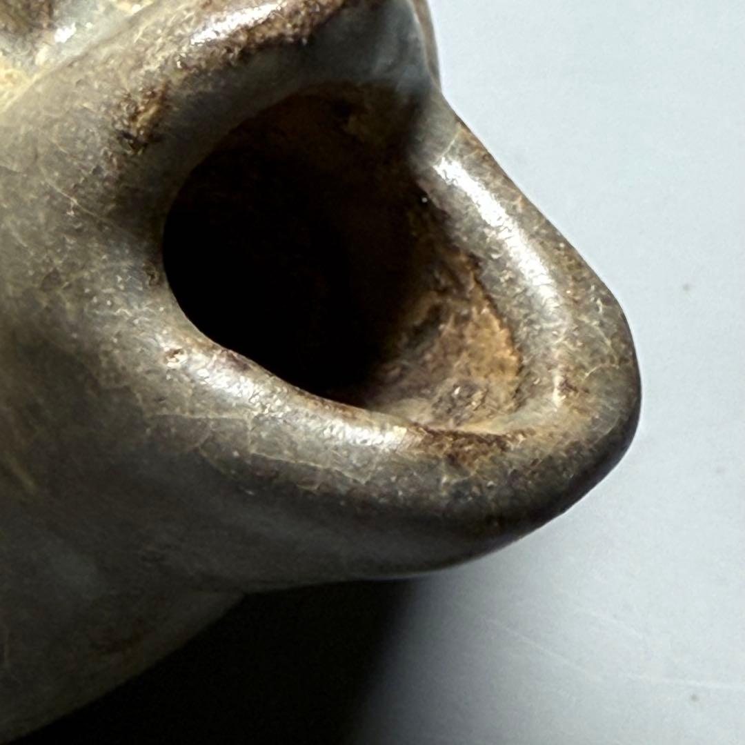 李朝　粉青沙器水滴　象嵌　印花　灰釉薬　朝鮮美術　珍品　古美術　李朝コレクター