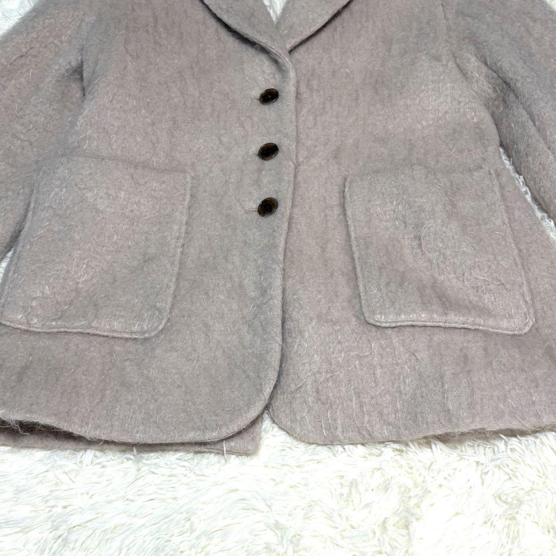 美品　SLOBE IENA シャギージャケットコート F モヘヤ ベージュ