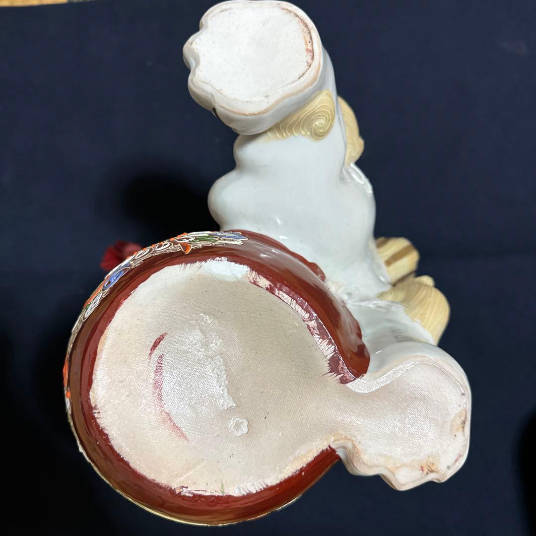 九谷焼　八幡窯　須栄義作　玉乗獅子　　　　縁起物　魔除け　厄除け　骨董品