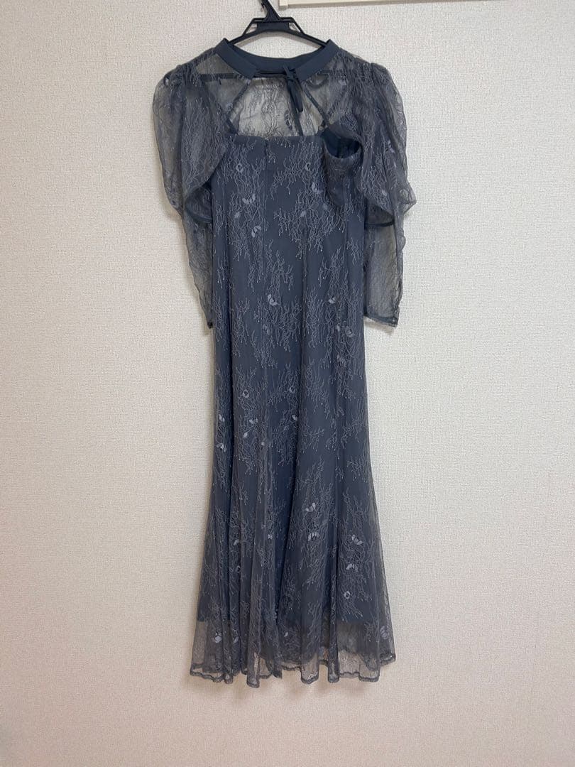 ドリードール　ボレロレイヤーレースドレス　ブルー　M