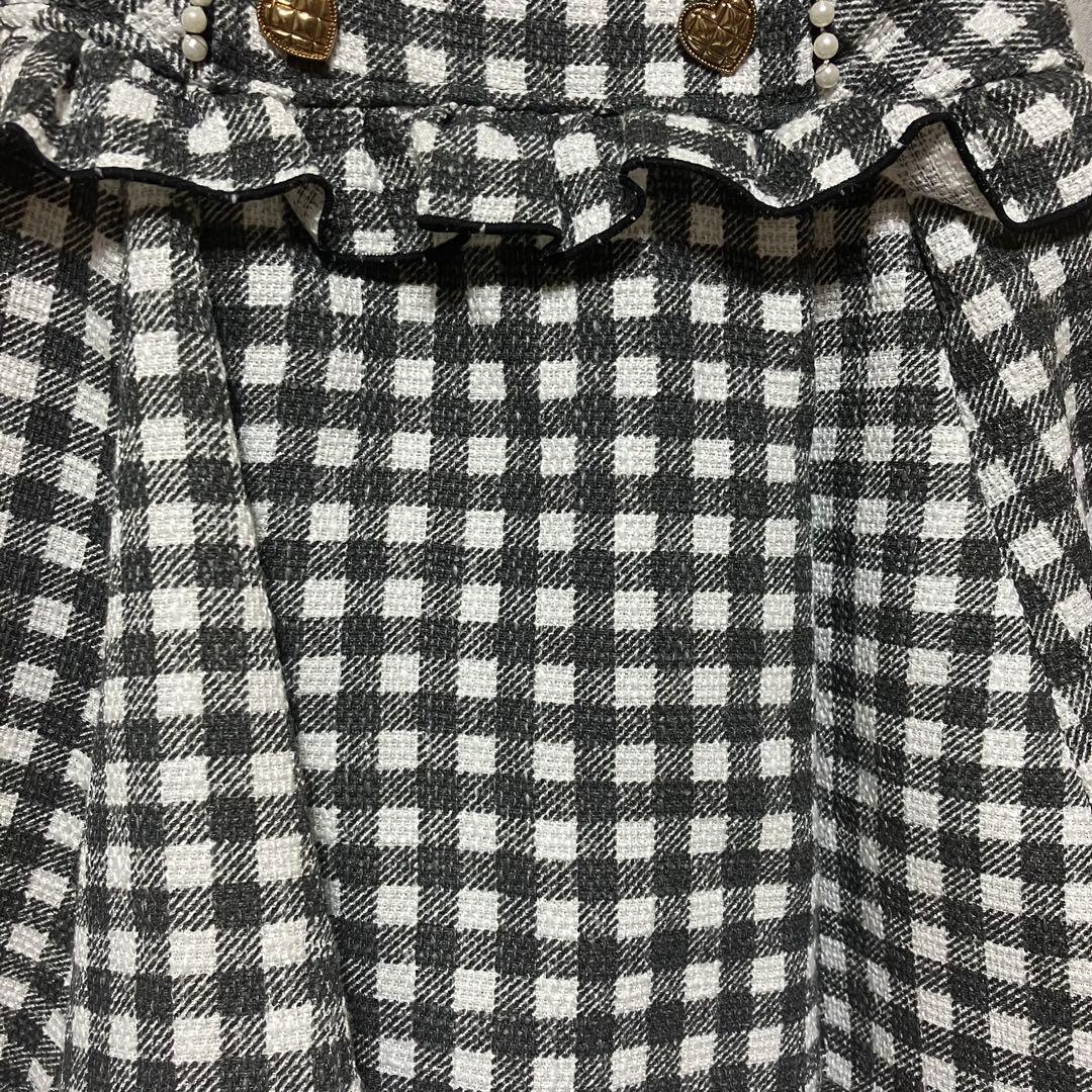 レア♪量産 地雷 LIZLISA ギンガム ツイード スカパン サスペンダー