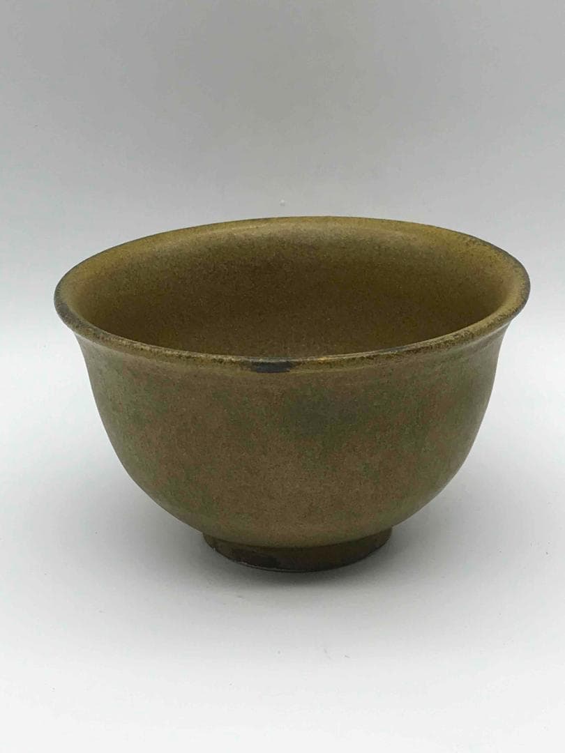 清時代　茶末釉茶碗　茶碗　湯呑　古染付　茶道具　旧家蔵出し(D-64)