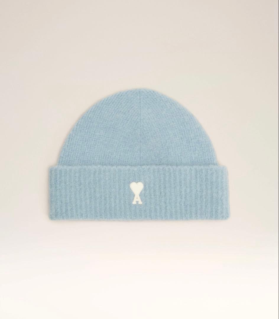 新品　ami paris ブルー アルパカAMI DE COEUR ビーニー