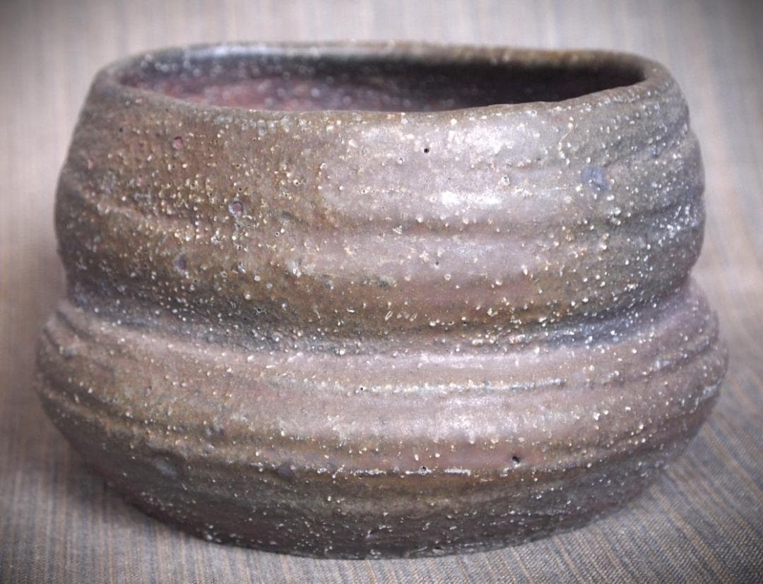 希少作★小山日出男★伊部手《窯変》建水★黄胡麻★花器にもお勧め