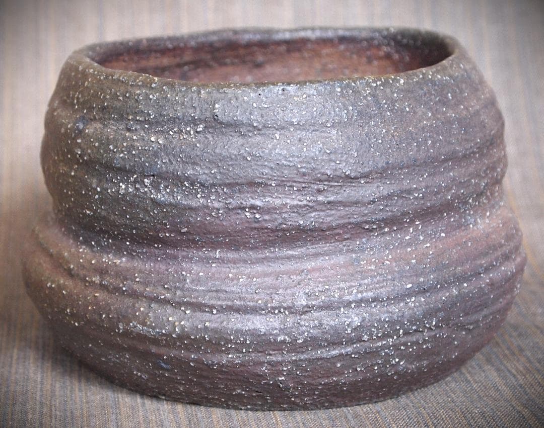 希少作★小山日出男★伊部手《窯変》建水★黄胡麻★花器にもお勧め