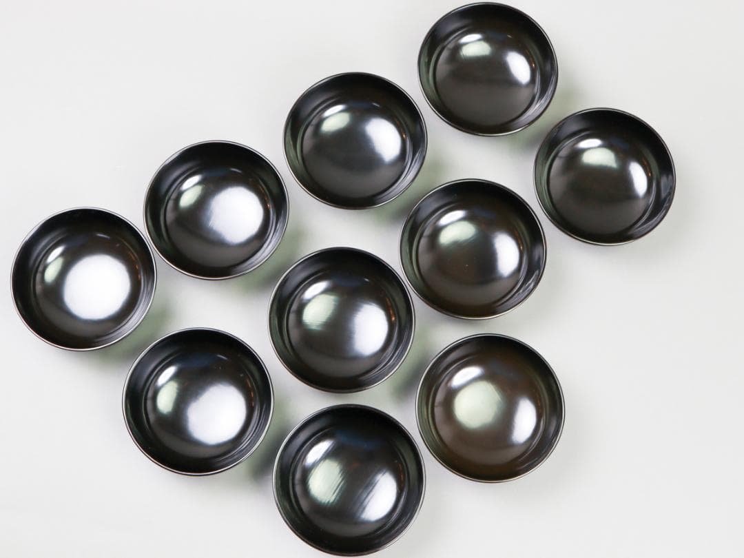 輪島屋 黒呂色塗 蓋付椀 10客 共箱 輪島塗