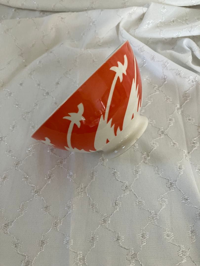 《美品》フランス　アンティーク　オレンジと白のカフェオレボウル　ニーデルヴィレー