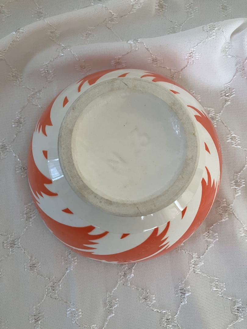 《美品》フランス　アンティーク　オレンジと白のカフェオレボウル　ニーデルヴィレー