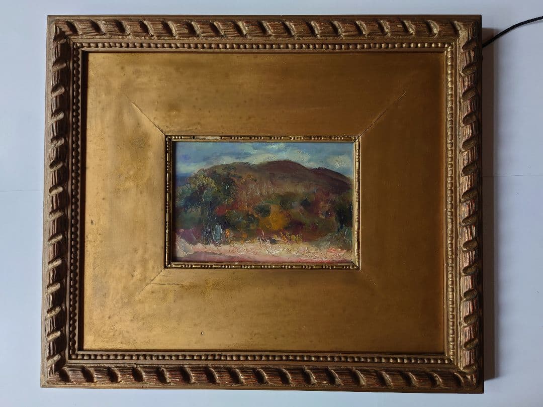 山本鼎（やまもとかなえ）　真筆　油絵　浅間山