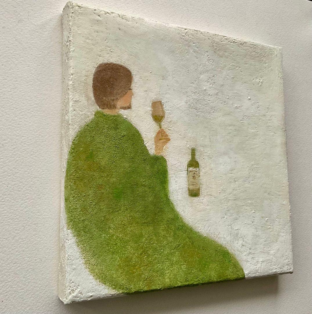 油彩画　white wine time