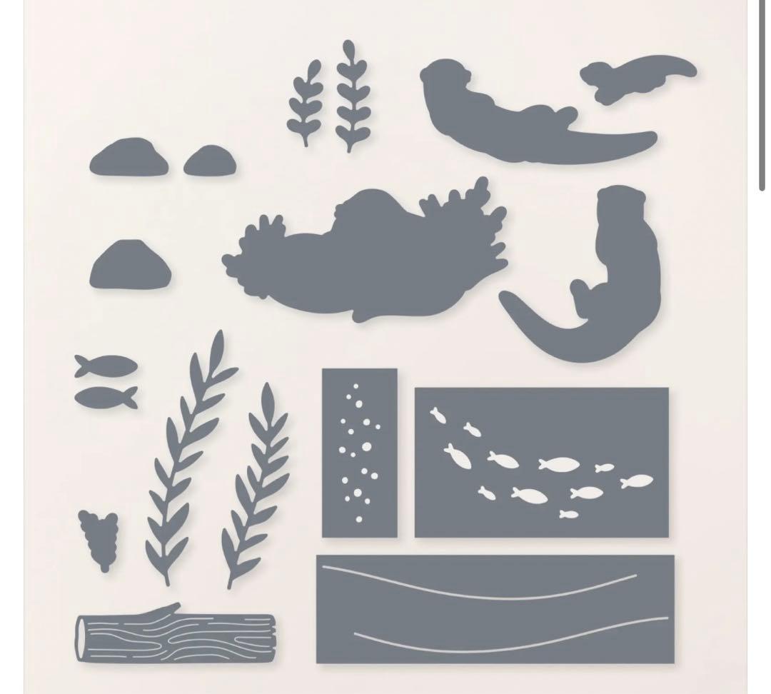 お値下♡未使用１点限定新作可愛いカワウソスタンピンアップ　スタンプ&ダイ　オター