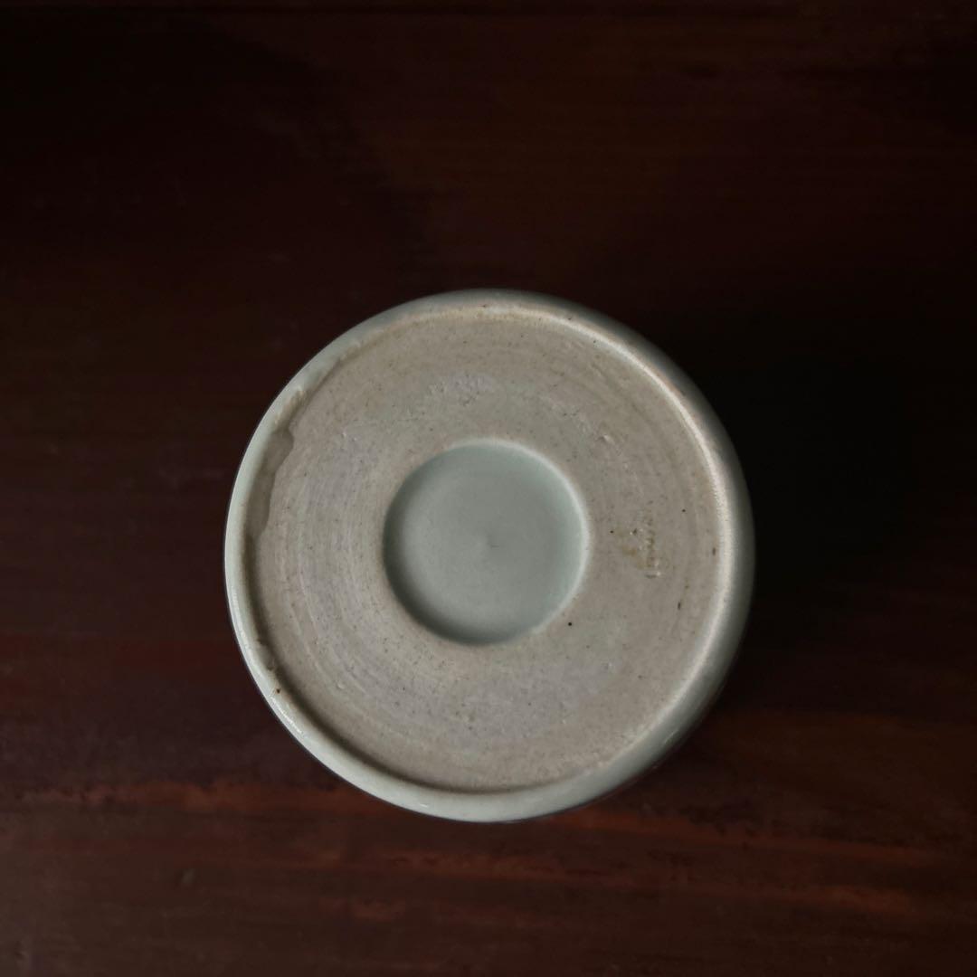 古伊万里色絵　萩扇図　江戸後期　猪口