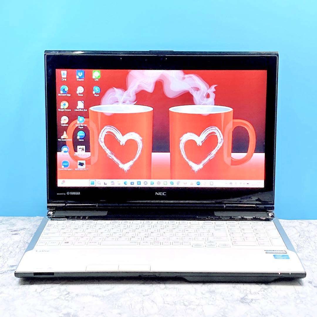 人気✨新品SSD/i7✨Win11✨ブルーレイ✨LAVIEホワイトノートパソコン