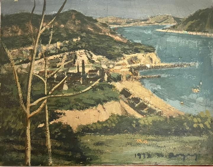 作家印あり　1932　物故日本作家　初期油彩　風景画　油絵　美術品