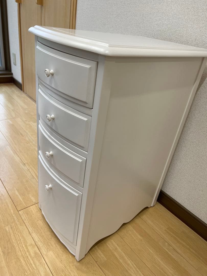 まとめ買い割引き価格リリーホワイトリリージョンキャビネット引き出し4段