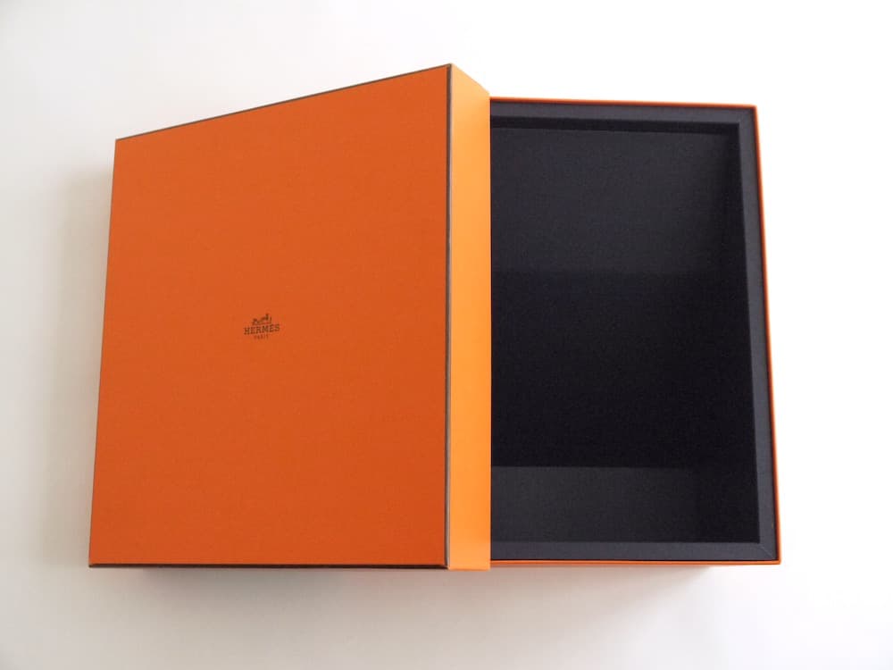 レア！HERMESネイビーボックス空箱 正規品 バーキン25用オレンジボックス
