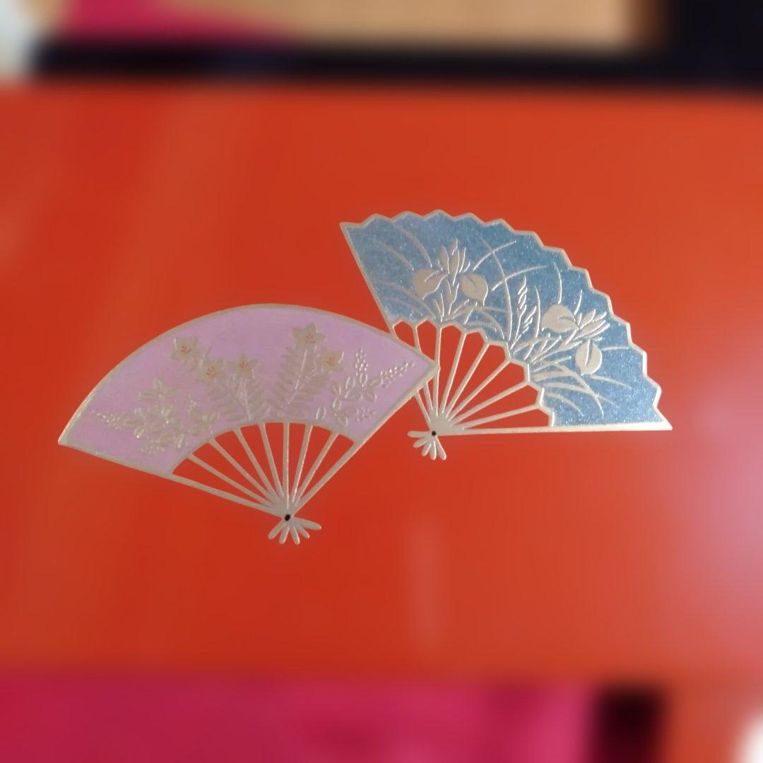 扇面蒔絵入り　利休茶箱