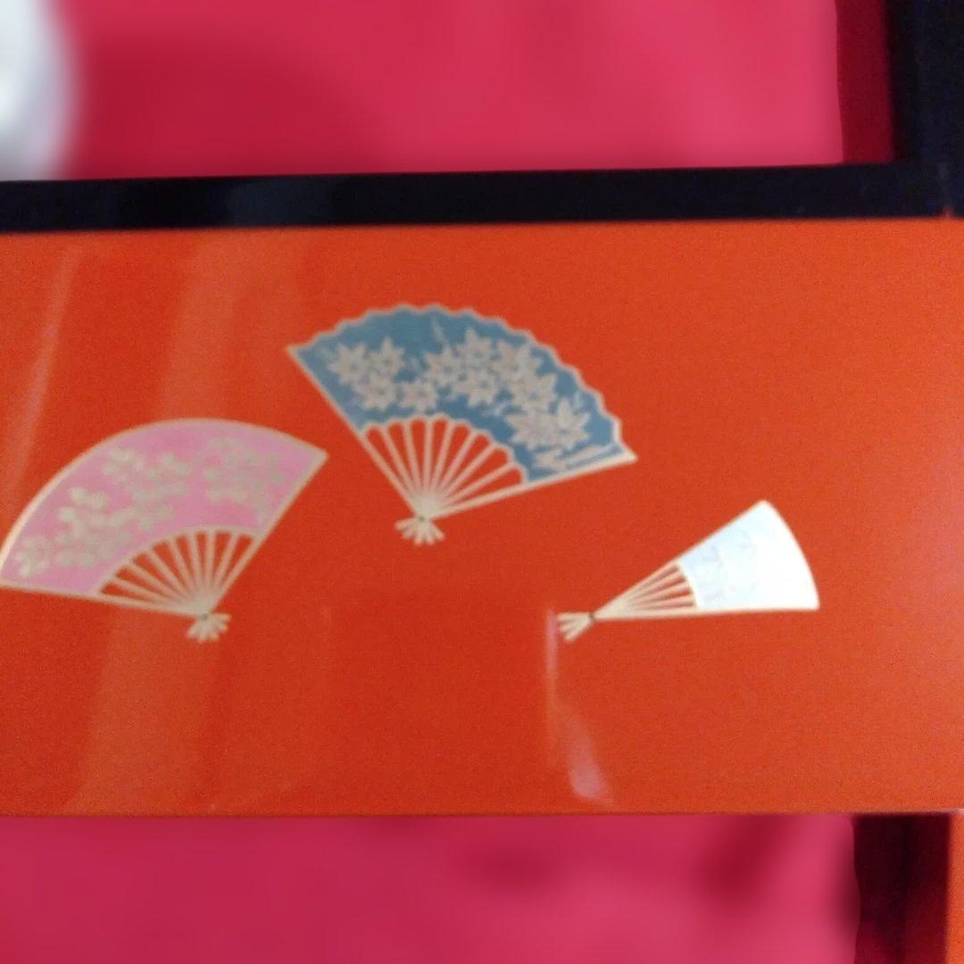 扇面蒔絵入り　利休茶箱