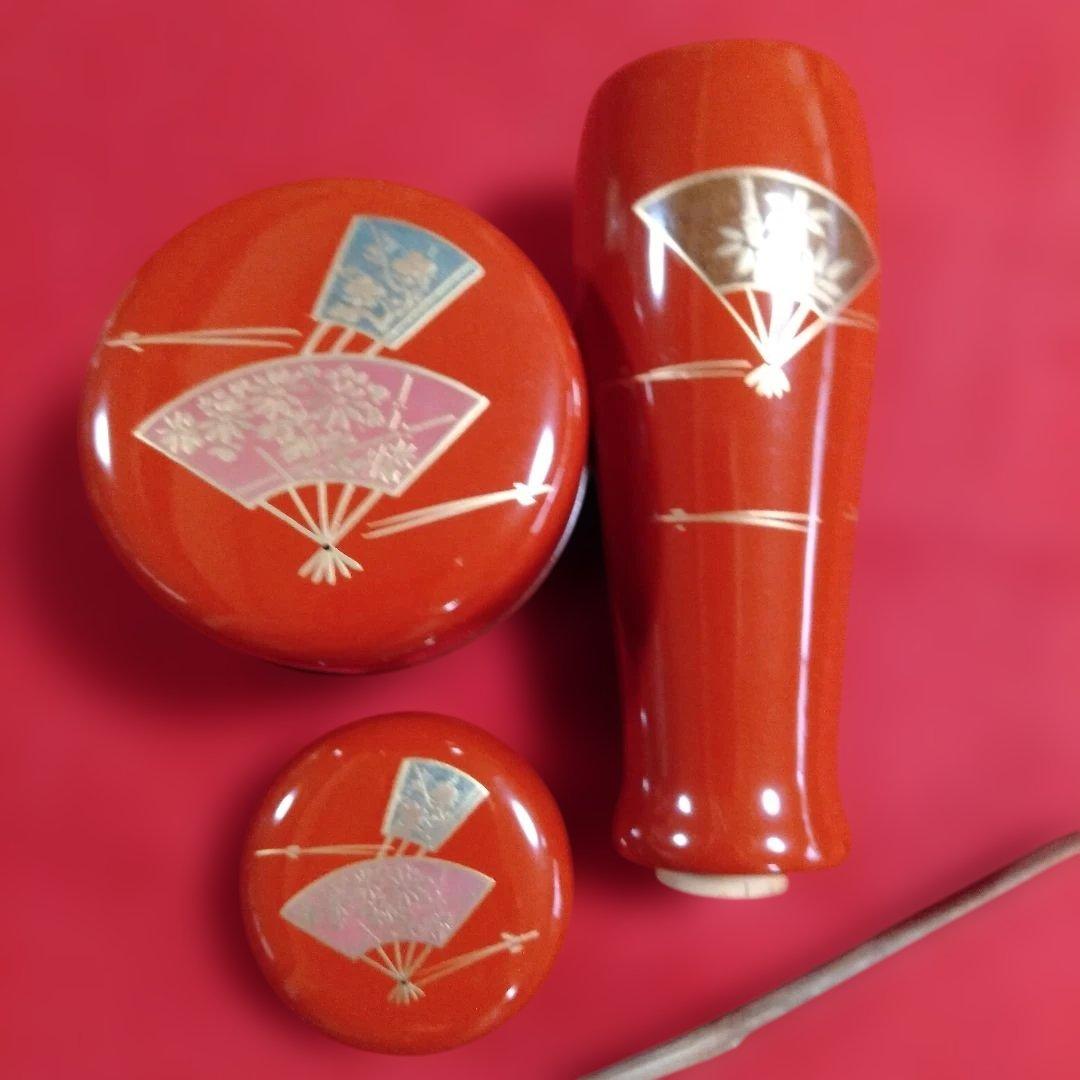 扇面蒔絵入り　利休茶箱