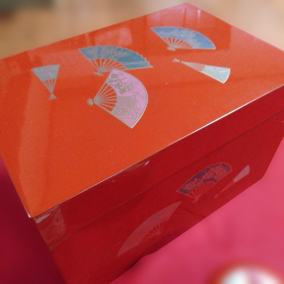 扇面蒔絵入り　利休茶箱