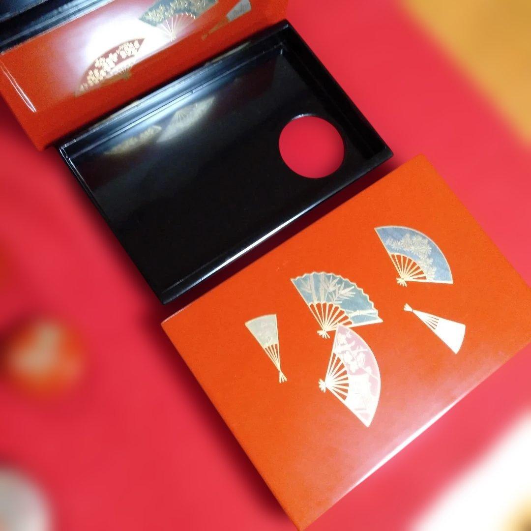 扇面蒔絵入り　利休茶箱