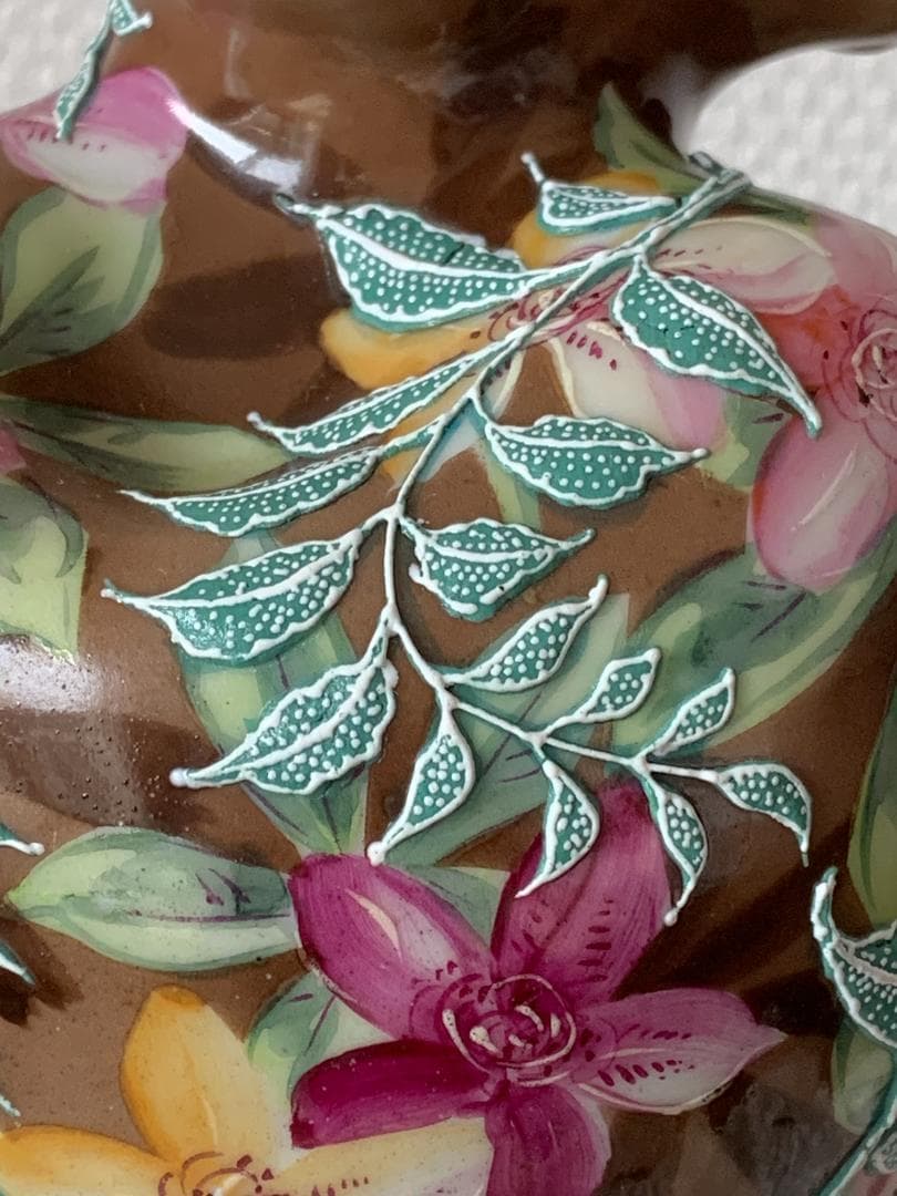 ✨特別価格✨オールドジャパン盛上げ花瓶躑躅文様　アンティークオールドノリタケ