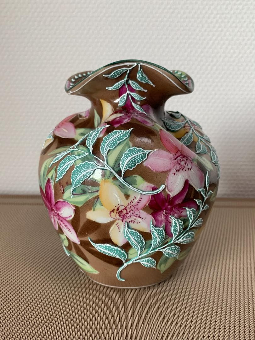 ✨特別価格✨オールドジャパン盛上げ花瓶躑躅文様　アンティークオールドノリタケ