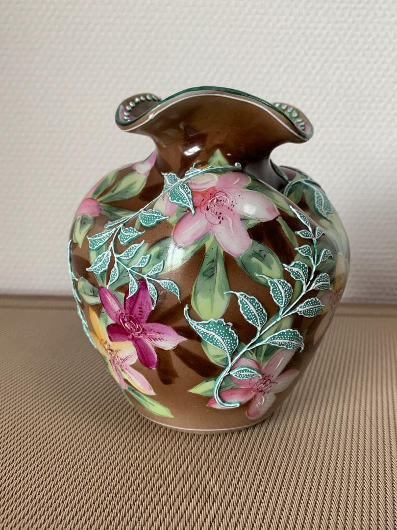 ✨特別価格✨オールドジャパン盛上げ花瓶躑躅文様　アンティークオールドノリタケ