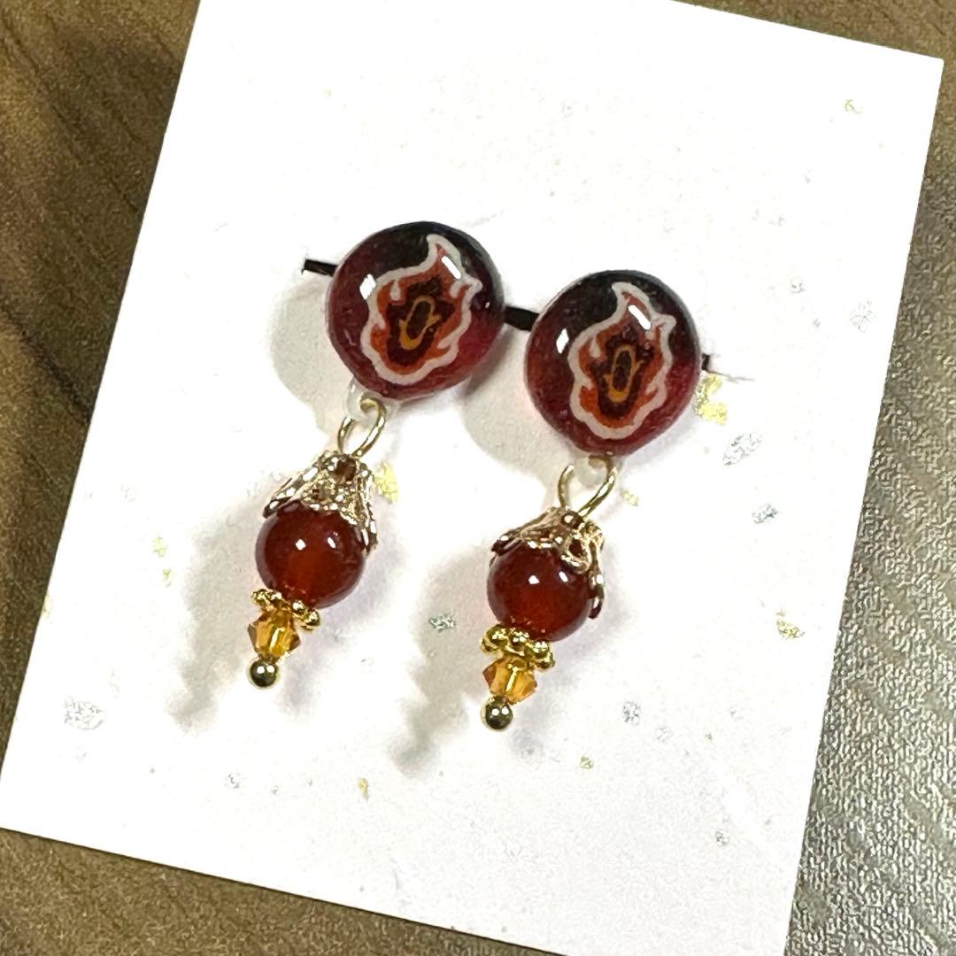 和風ピアス　とまとメガネ