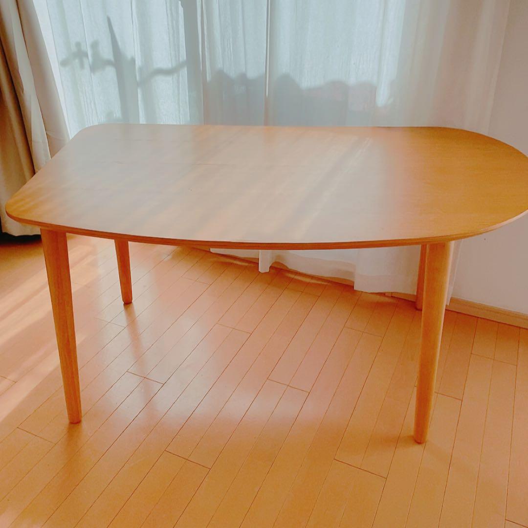 変形ダイニングテーブル　ベルメゾン　ナチュラル